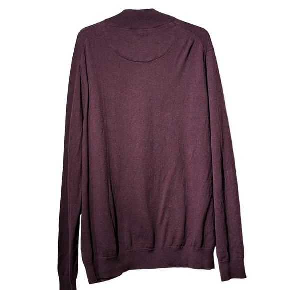 Nordstrom Men's Shop Cotton Cashmere Blend Quarter Zip Burgundy Sweater Mens XL - Picture 6 of 9